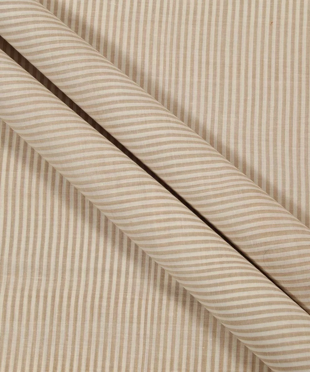 0.45m Beige stripe handwoven mangalagiri fabric