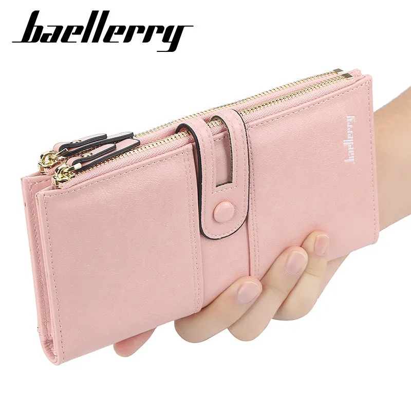 2020 Fashion Women Wallets Long Top Quality Leather Card Holder Classic Female Purse Zipper Wallet F