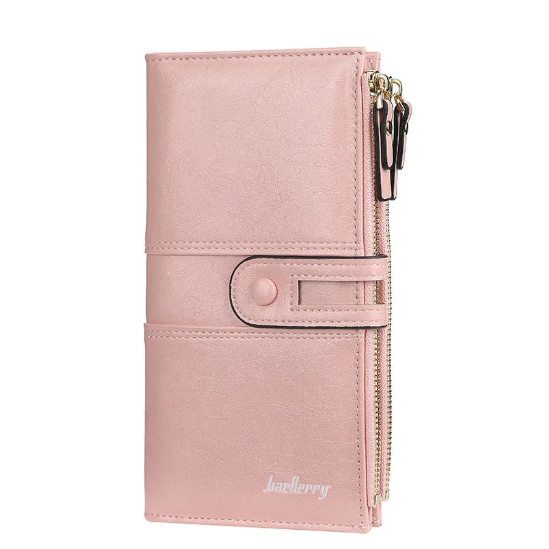 2020 Fashion Women Wallets Long Top Quality Leather Card Holder Classic Female Purse Zipper Wallet F