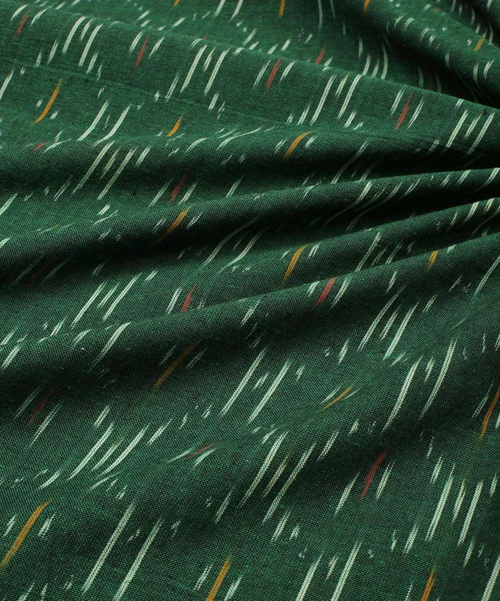 2.5 m Dark green handloom cotton pochampally ikat fabric