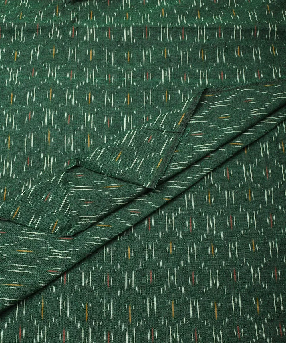 2.5 m Dark green handloom cotton pochampally ikat fabric