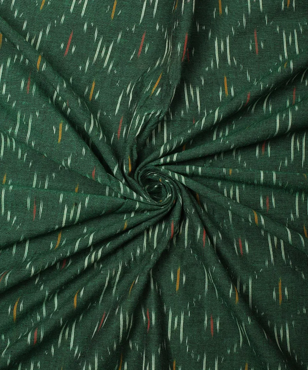 2.5 m Dark green handloom cotton pochampally ikat fabric