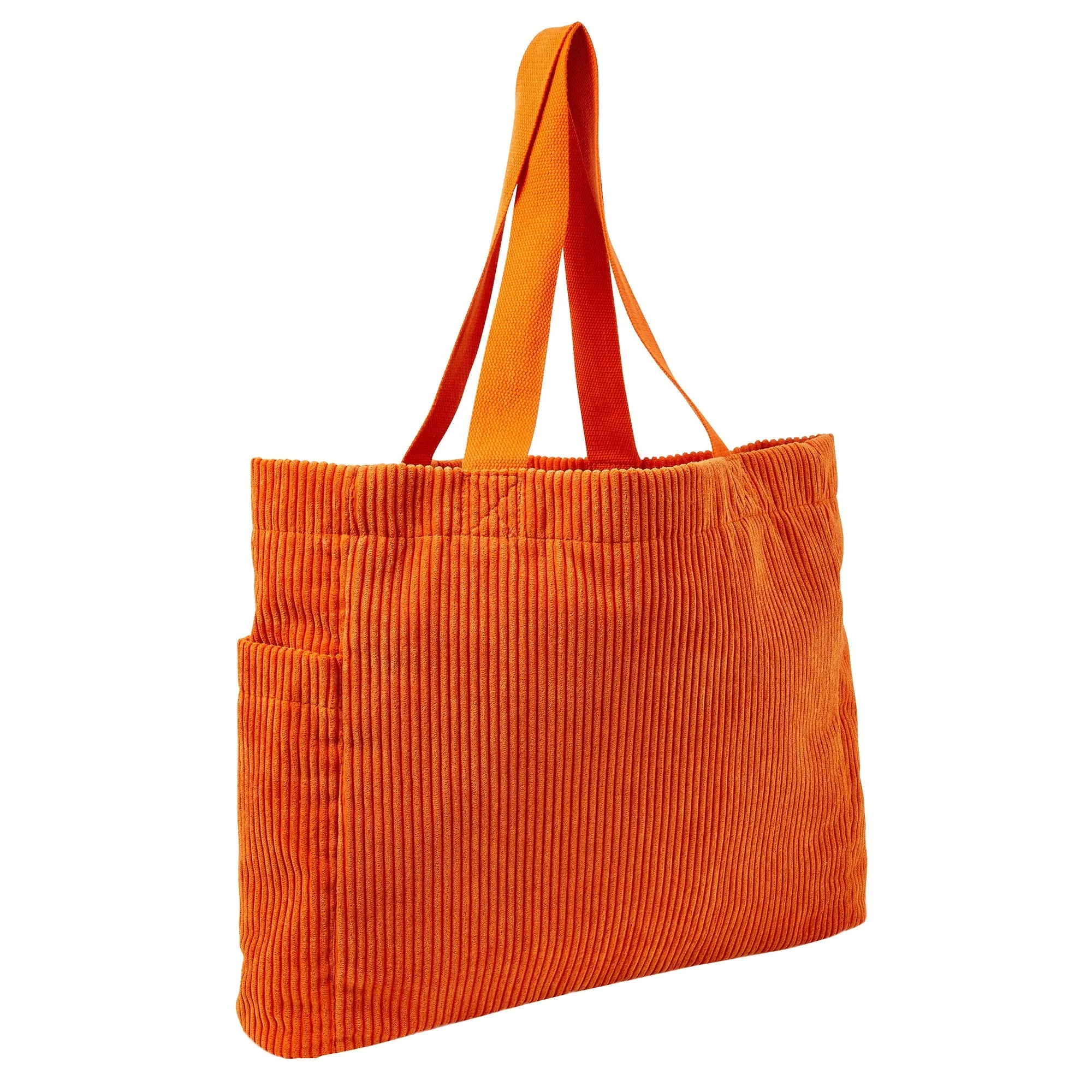 Accessorize London Women's Fabric Orange Cord Shopper Bag