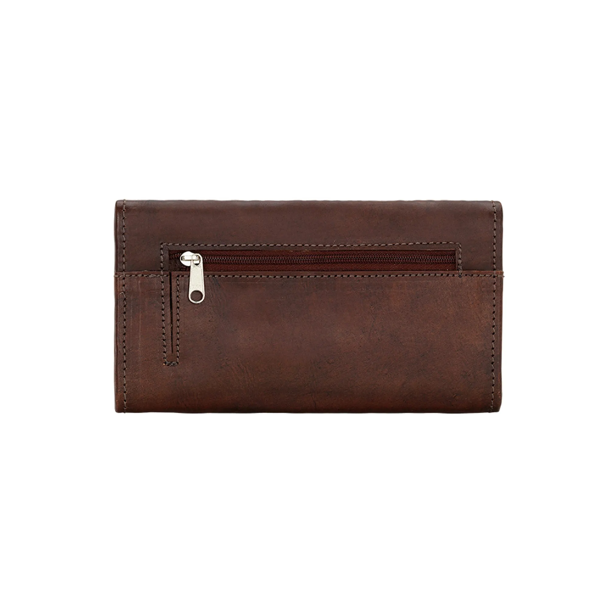 American West Mohave Canyon Chestnut Brown Leather Trifold Wallet