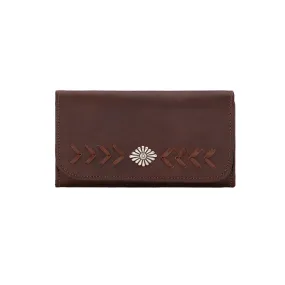 American West Mohave Canyon Chestnut Brown Leather Trifold Wallet