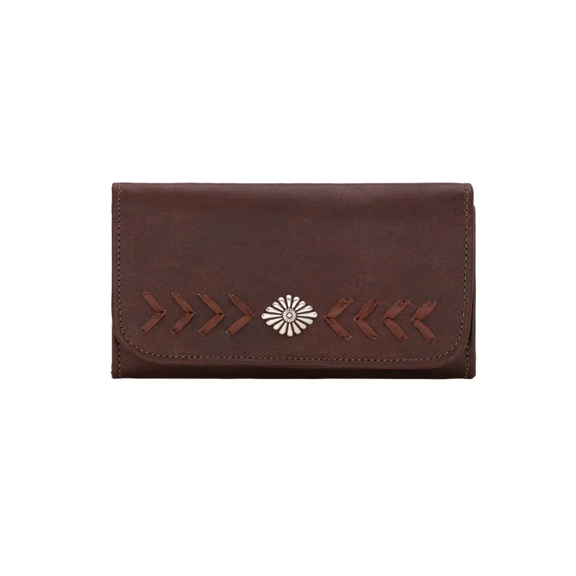 American West Mohave Canyon Chestnut Brown Leather Trifold Wallet