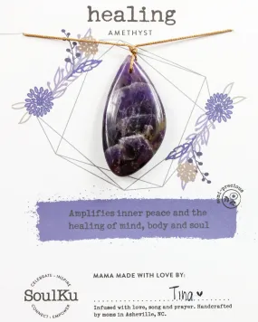 Amethyst Touchstone Necklace for Healing