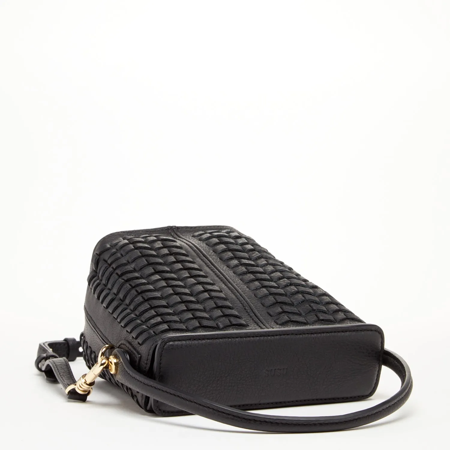 Anna Woven Leather Bag Black