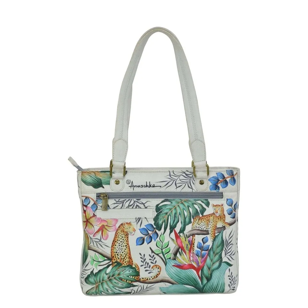 Anuschka Small Shopper Shoulder Bag 677- Jungle Queen Ivory