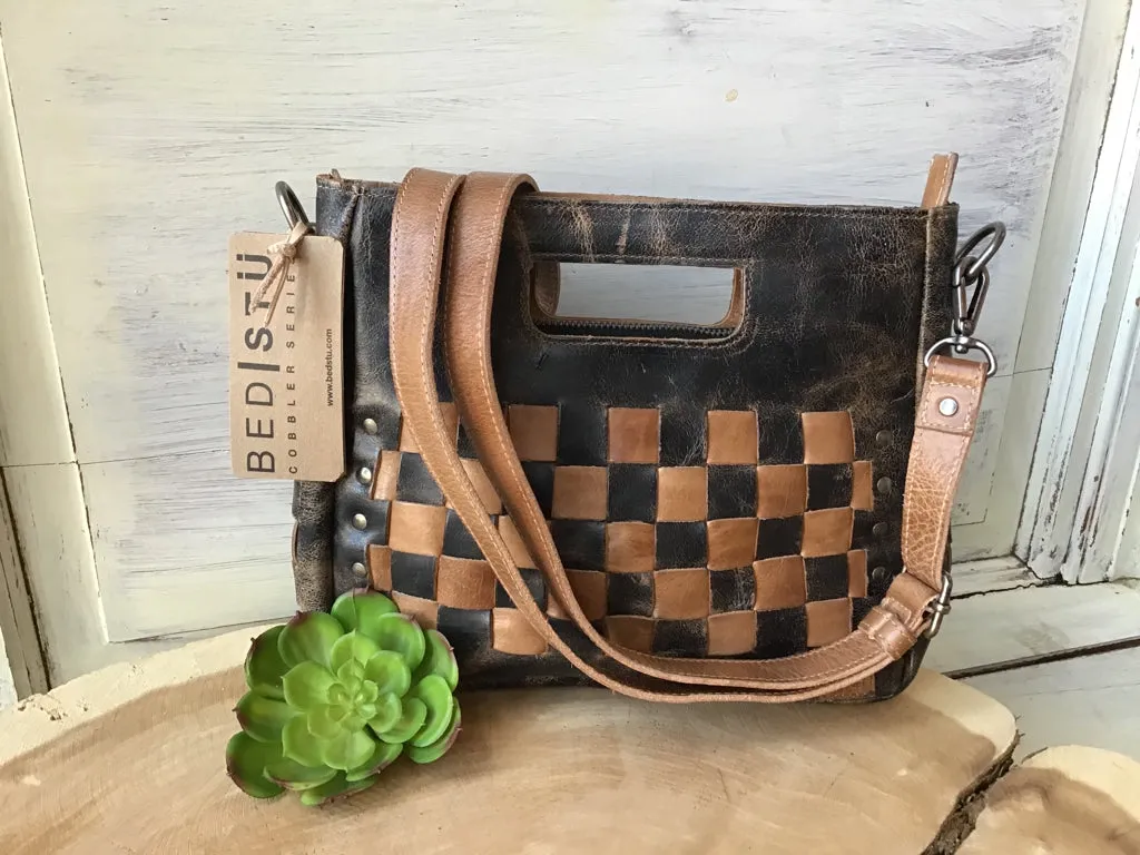 Bed|Stu Keiki Black Lux Tan Rustic Crossbody Purse