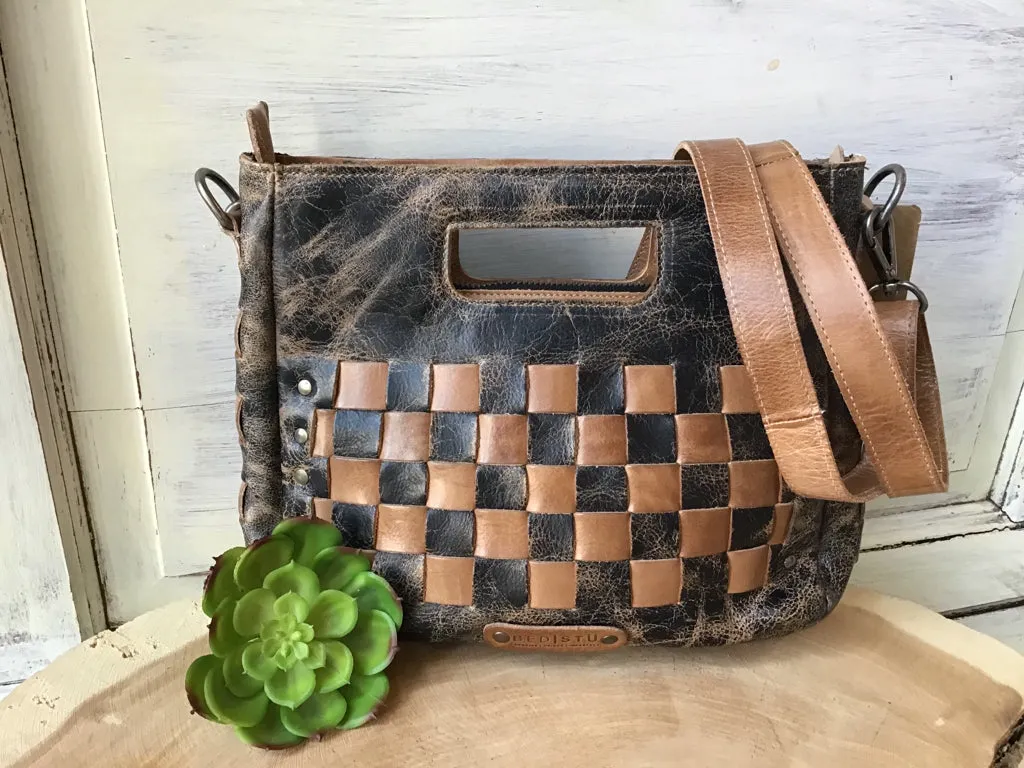 Bed|Stu Keiki Black Lux Tan Rustic Crossbody Purse