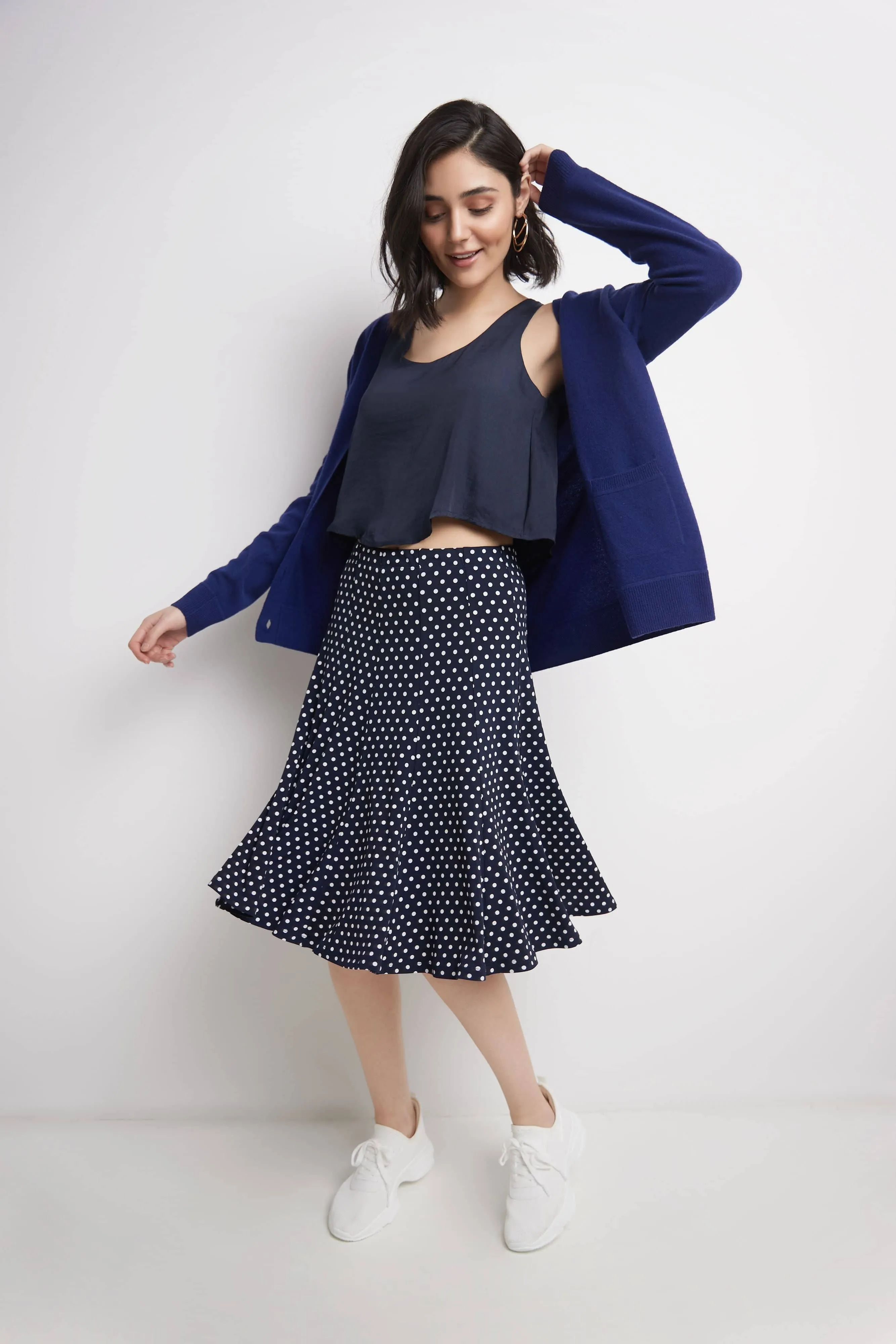 Bell Shaped Long Skirt with Flippy Flare