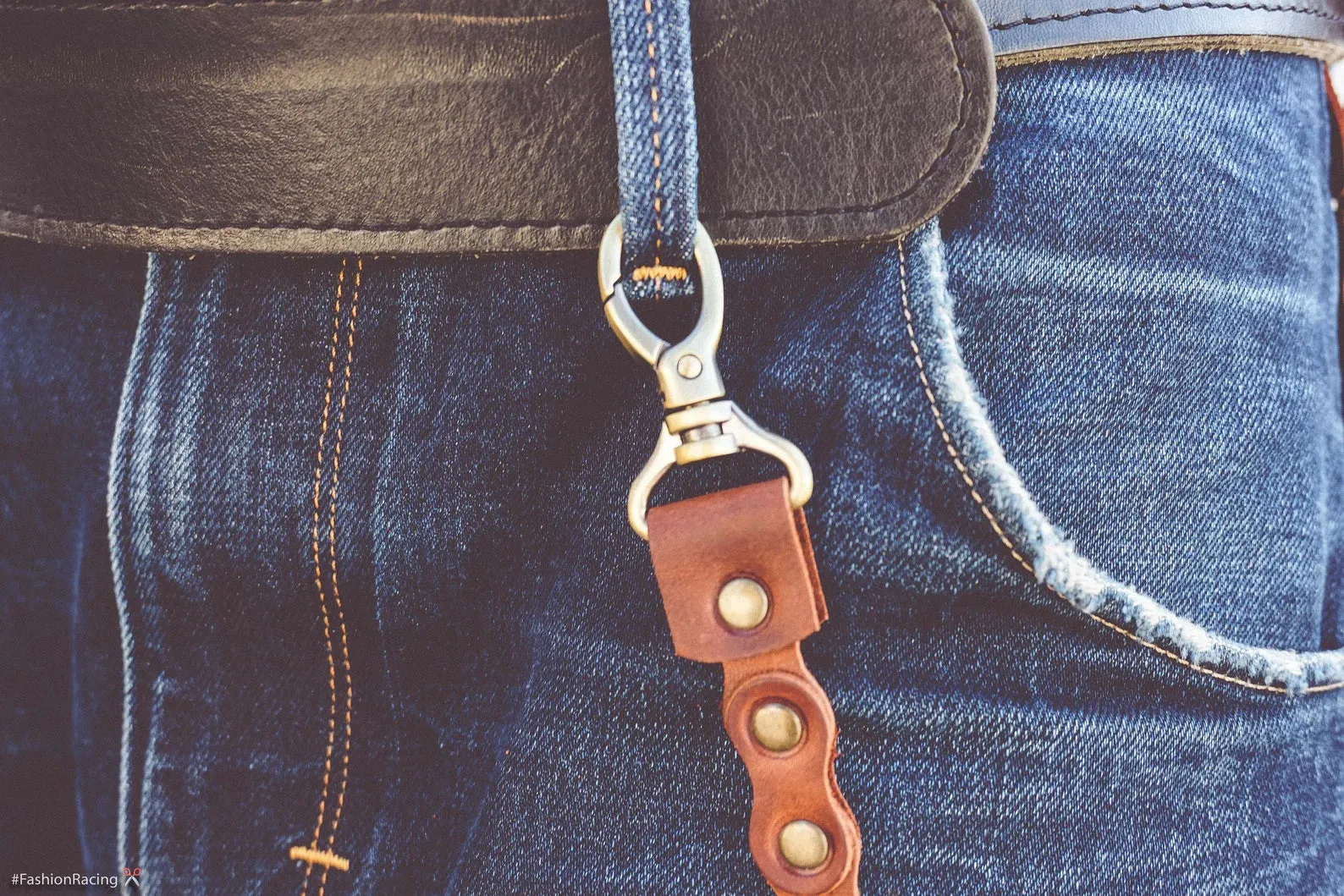 Bike Chain Keychain | Leather Motorcycle Accessories | Biker Gifts