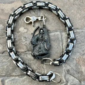 Black Grim Reaper Wallet Chain - Black & Silver Daytona CVO - WC16CVO