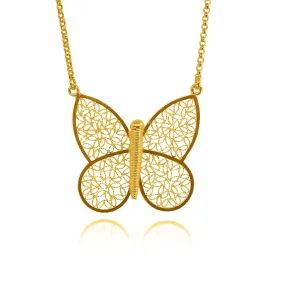 BUTTERFLY IN GOLD NECKLACE FILIGREE