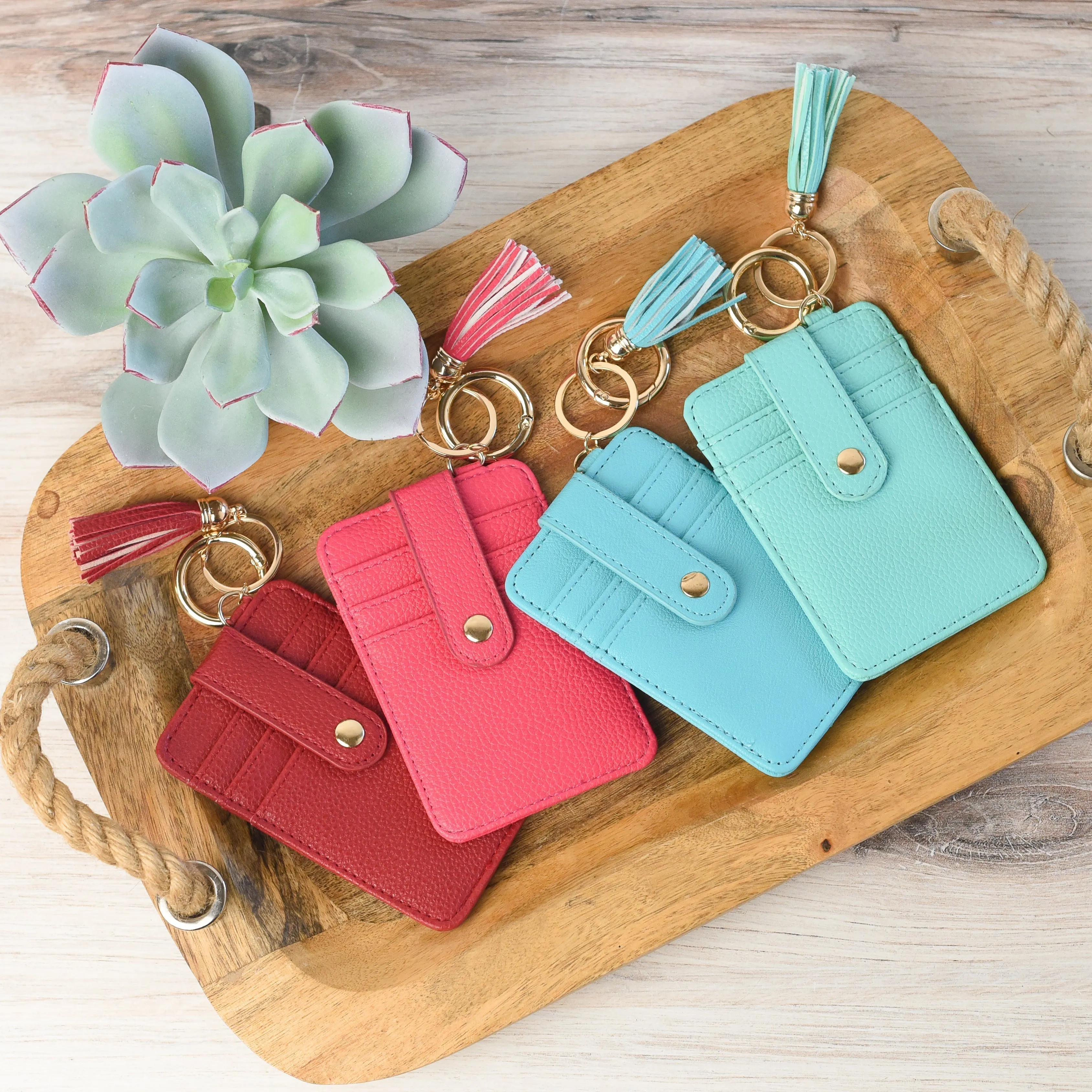 Candace Keychain Card Wallet-Mint Green