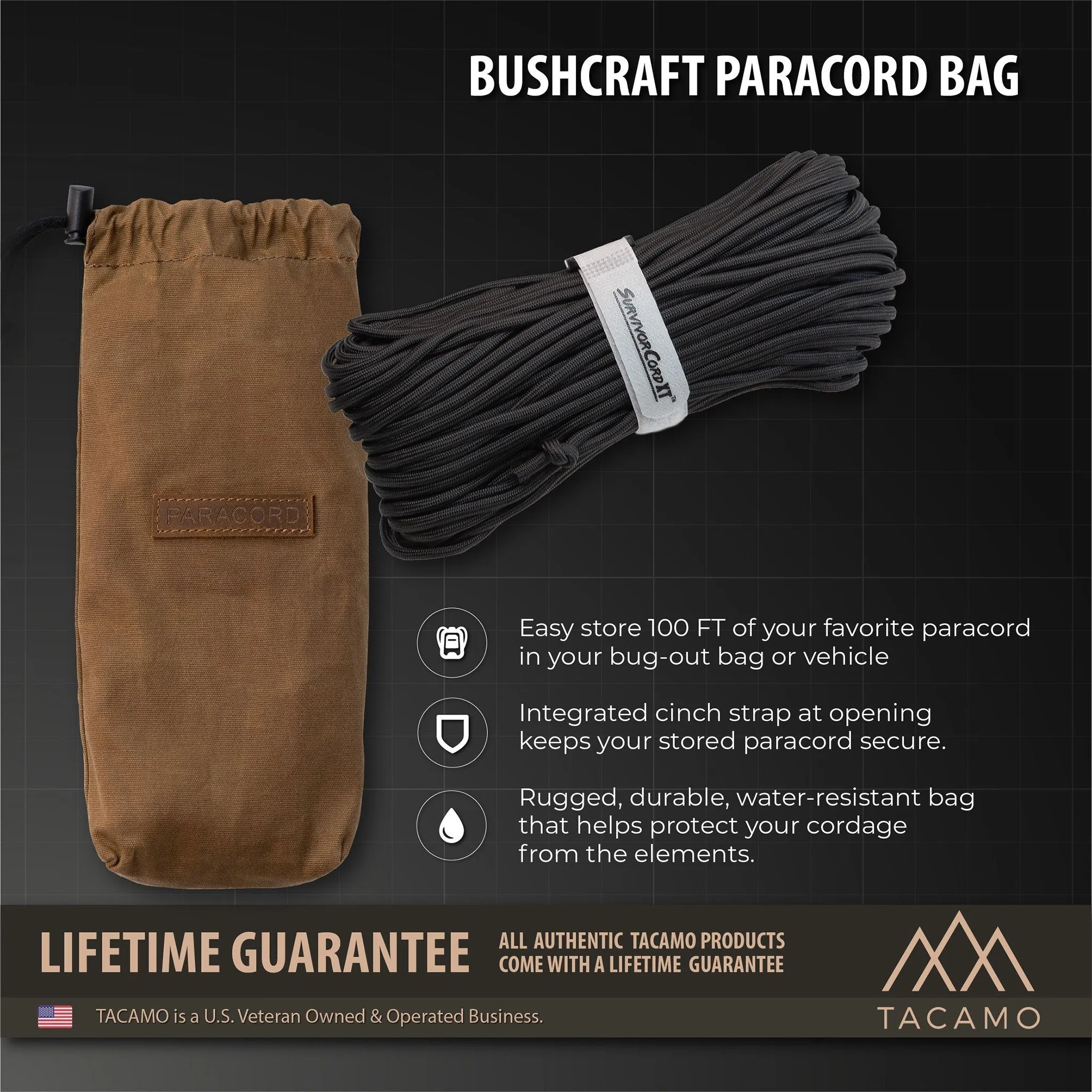 Canvas Bushcraft Bag for Paracord