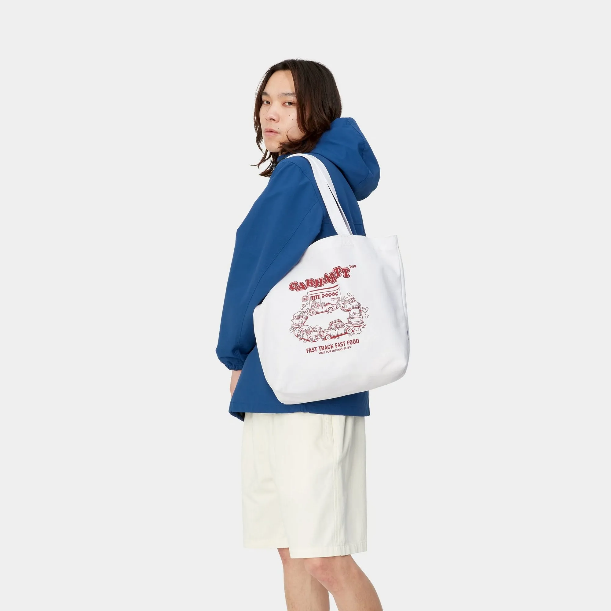 Canvas Graphic Tote | White / Samba Fast Food Print