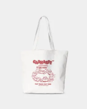 Canvas Graphic Tote | White / Samba Fast Food Print