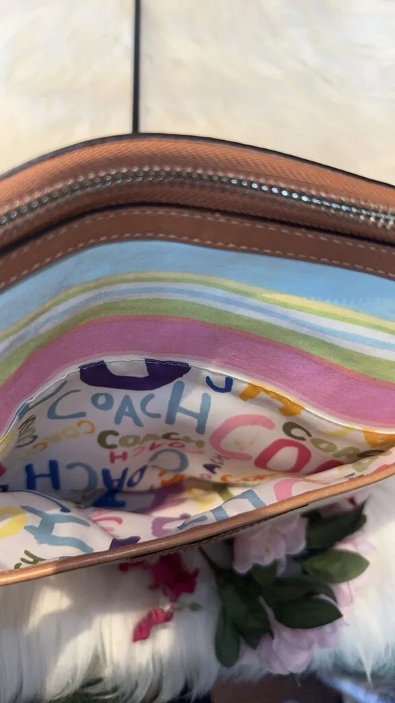 Coach Pastel Multi Stripe Shoulder Bag