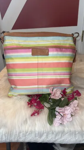 Coach Pastel Multi Stripe Shoulder Bag