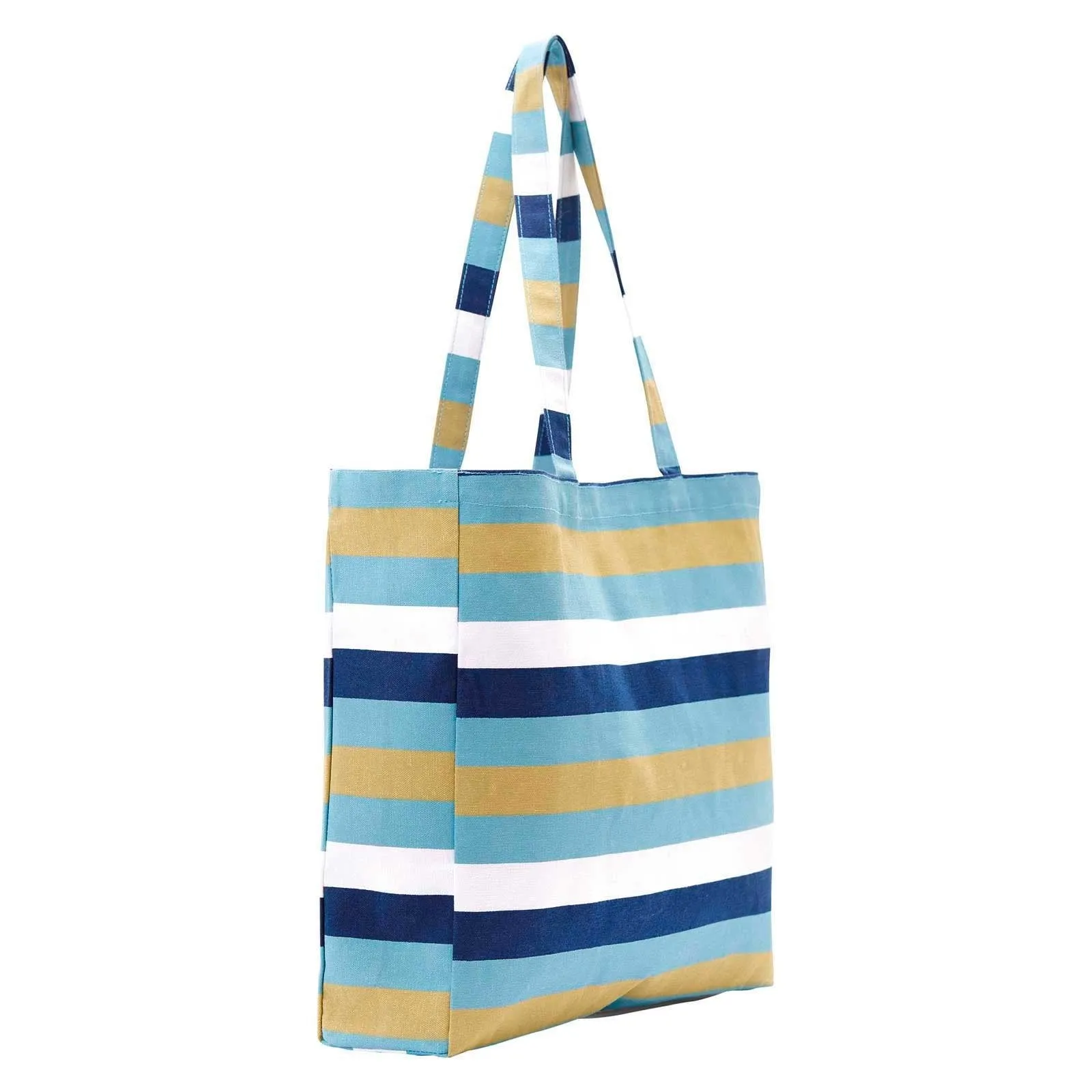 Coastal Stripe Blue Little Shopper Tote Bag