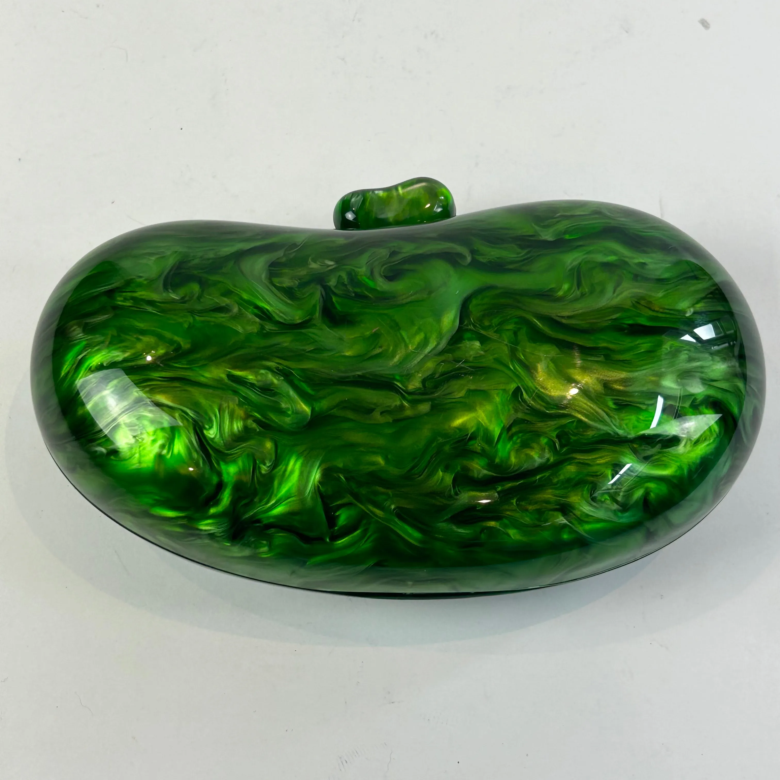 Cult Gaia Rare Green Pearlised Resin Green Clutch Bag