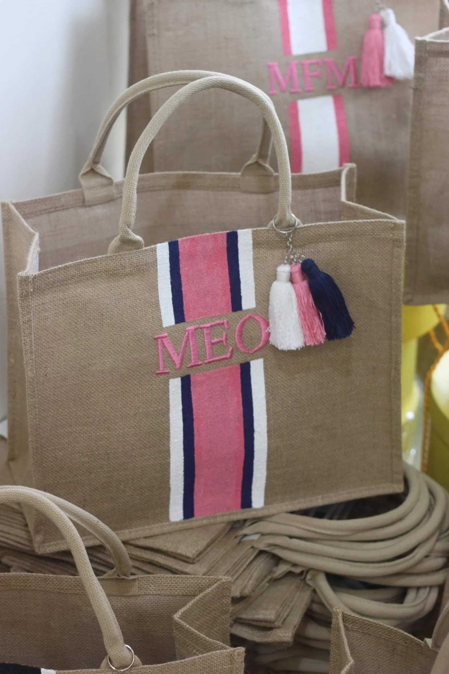 Custom Monogram Tote Bag