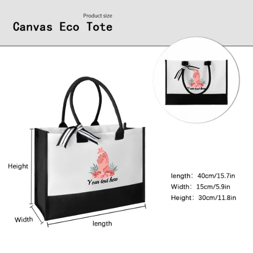 Custom Text Heart Hand Canvas Shoulder Tote Bag Embroidery Personalized Environmental Protection Handbag Mom Tote Bag Mommy Bag Mom Gift