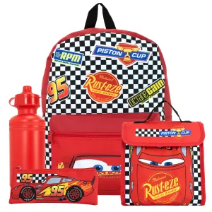 Disney Cars Backpack 4 Piece School Bag Set