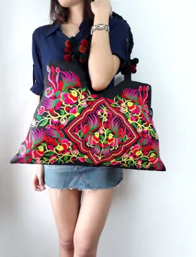 Ethnic Embroidered Thai Tote Handbag