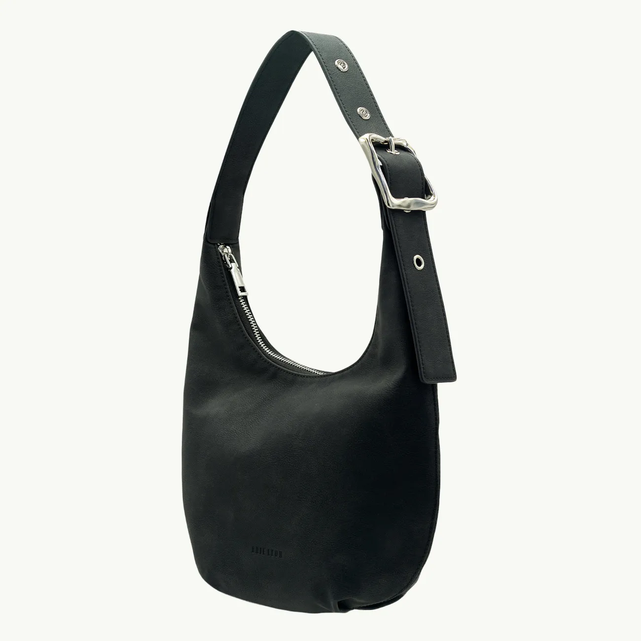 Everyday Croissant Bag - Black Corn Leather