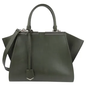 Fendi Dark Green Leather 3Jours Two Way Tote Bag