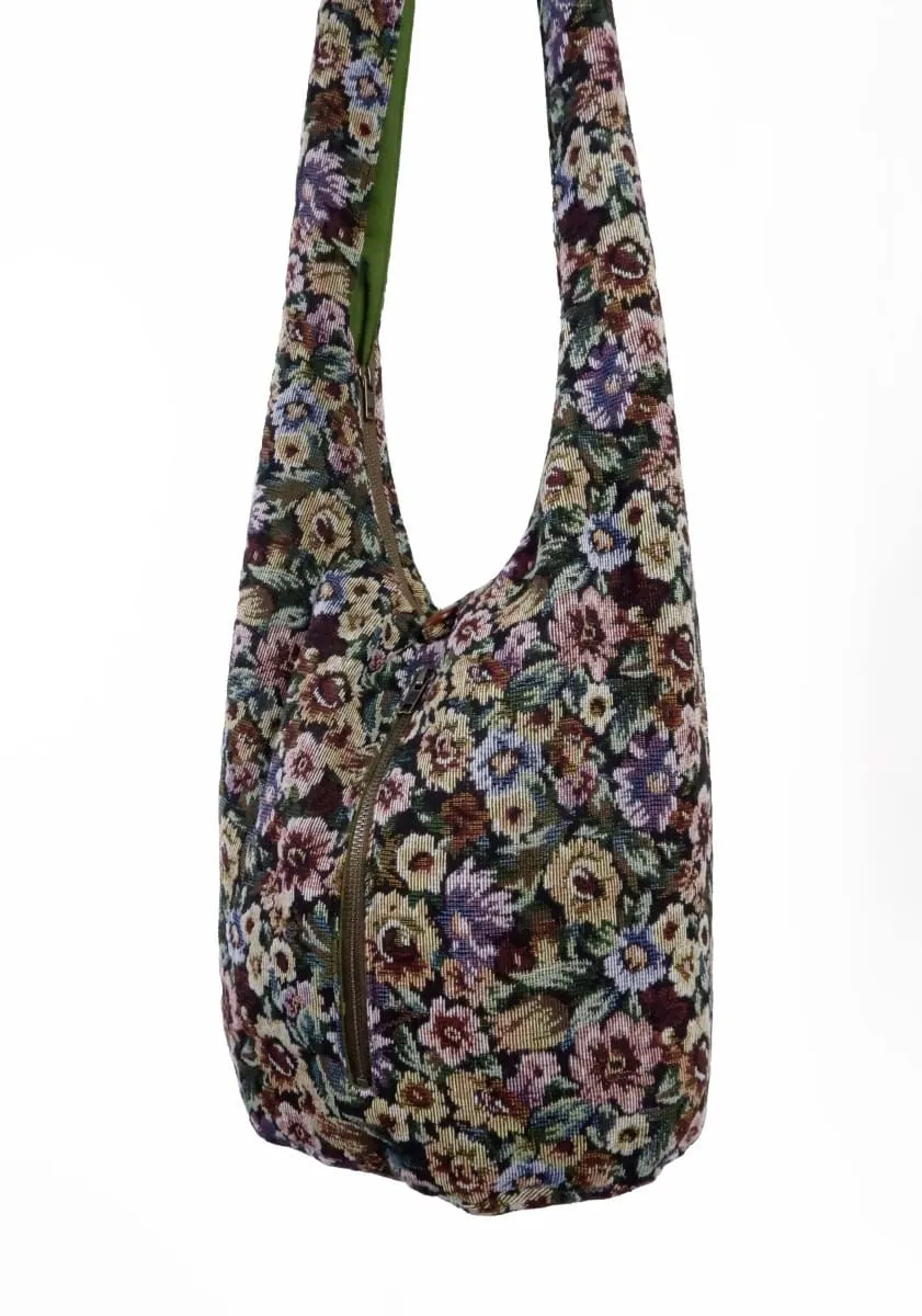 Flower Print - Vegan Crossbody Bag