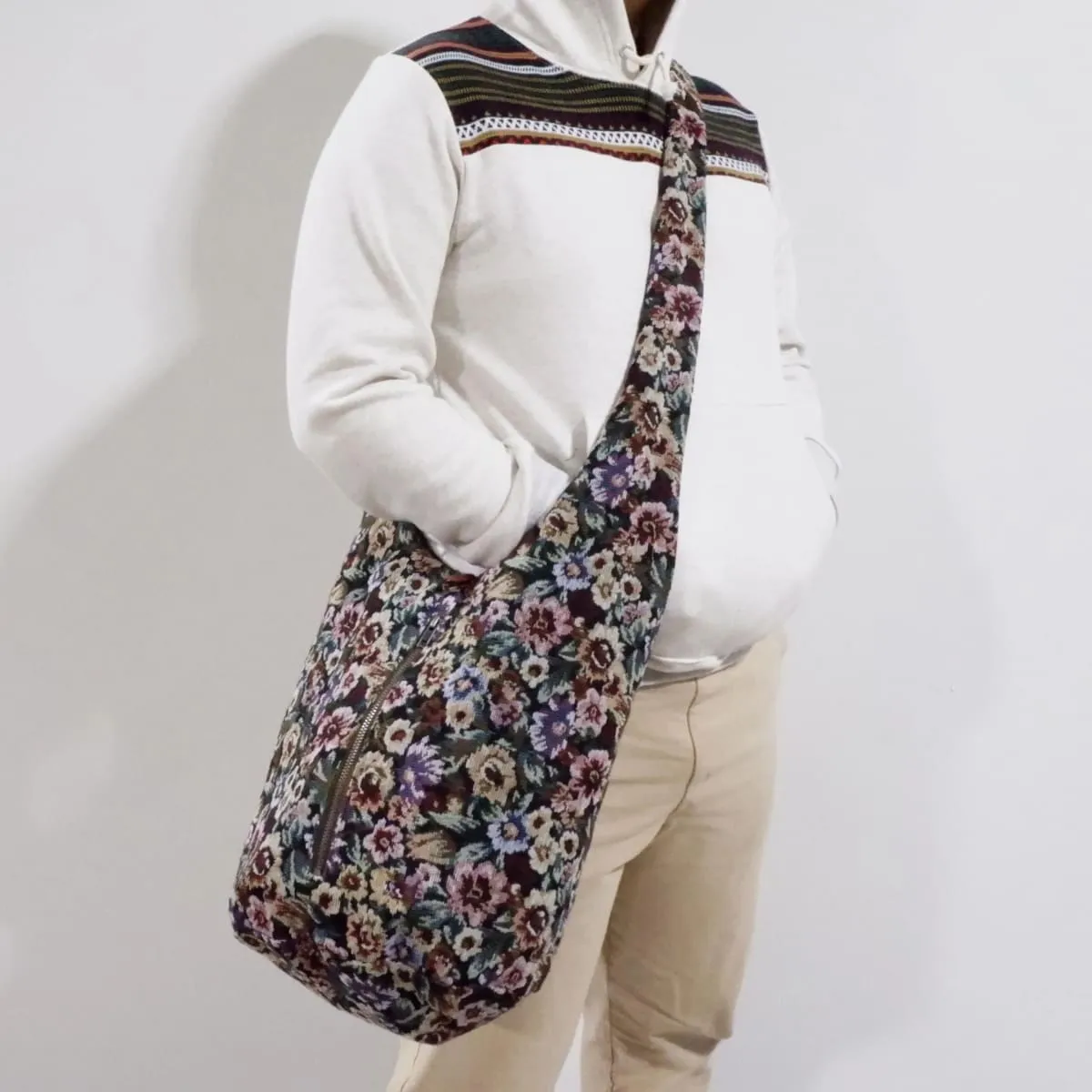 Flower Print - Vegan Crossbody Bag