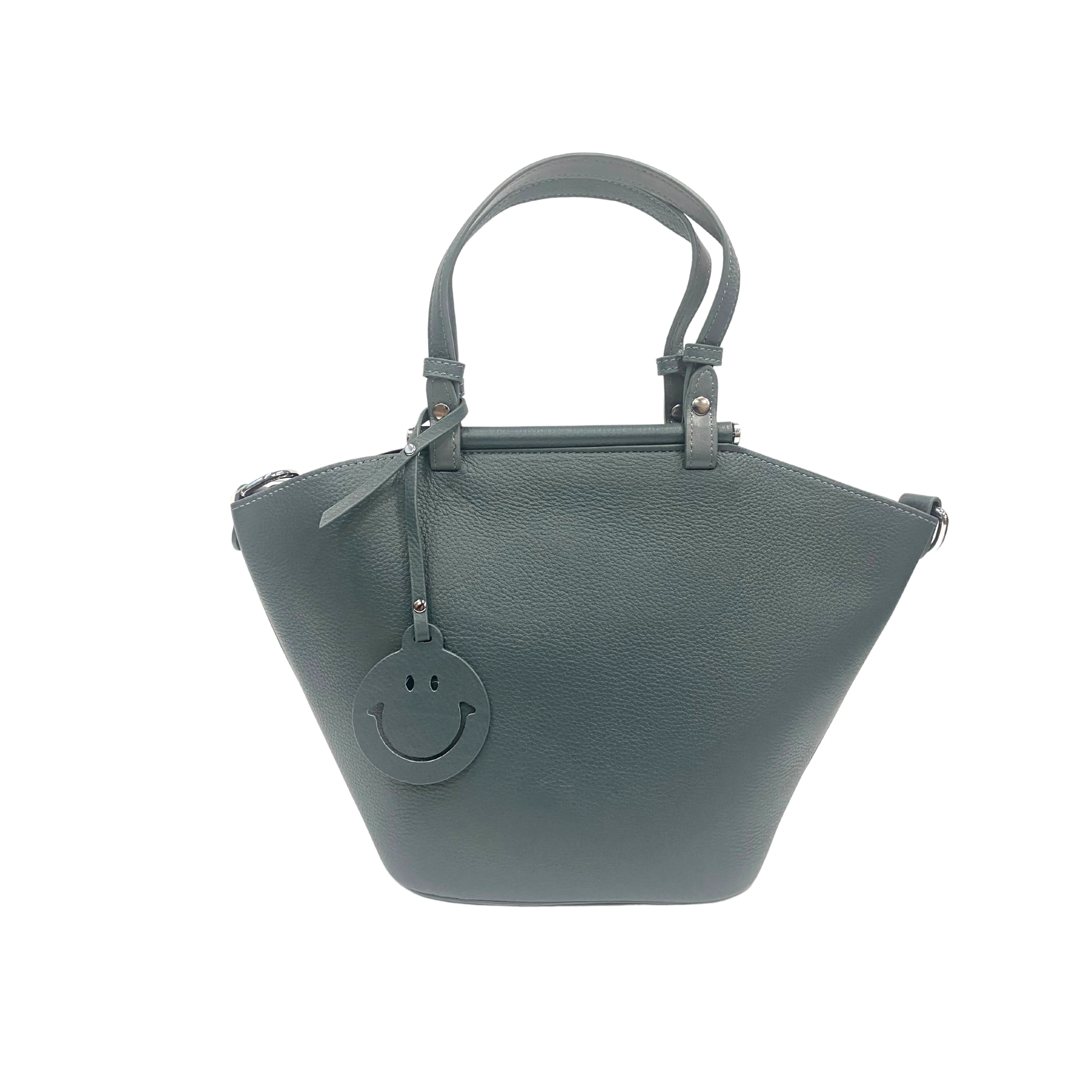 Genuine Leather Barrel Handbag