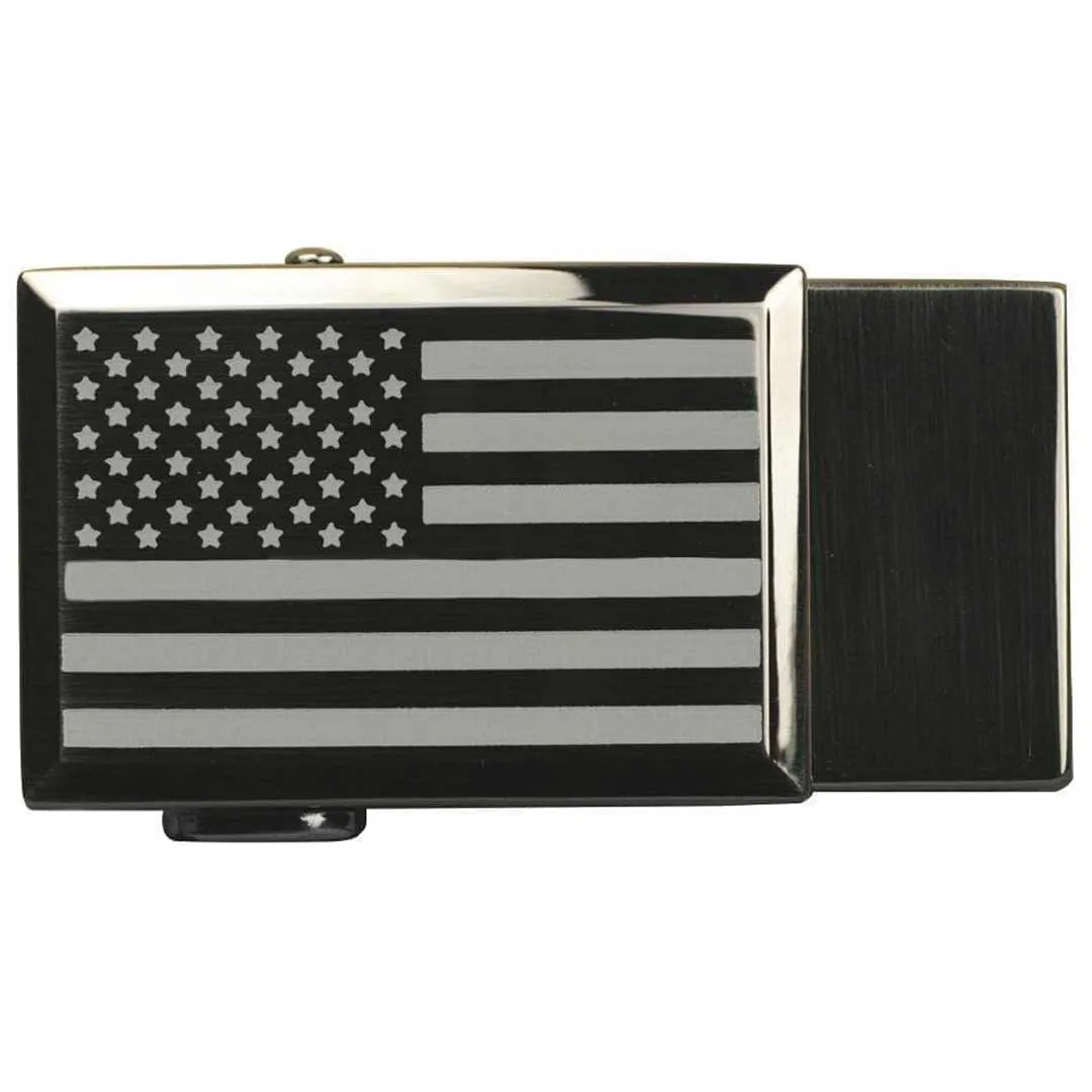 Go-In! Beveled USA Flag Gunmetal Buckle