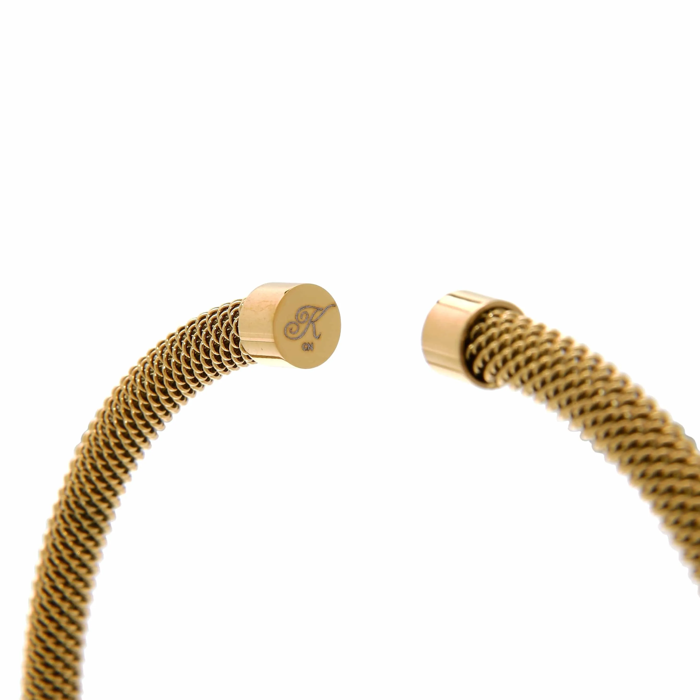 Gold Rope Braided Steel Hearts Bracelet