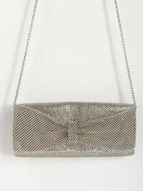 Gunne Sax Silver Mesh Bow Front Purse