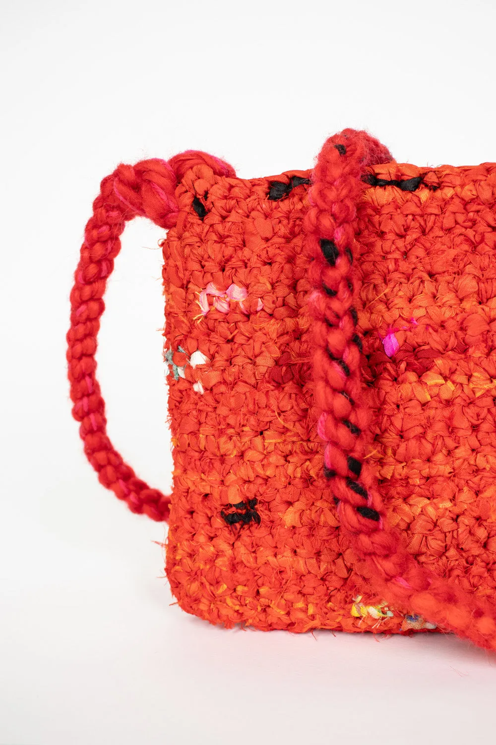 Hand Crochet Diario Bag Red Multi