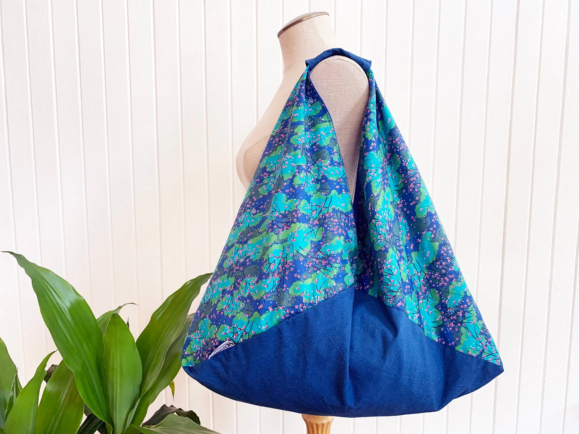 *Handmade* Origami bag | Market bag | Turquoise Floral