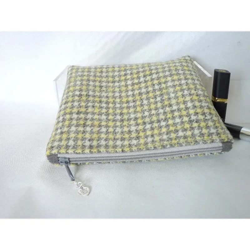 Harris Tweed Cosmetic Bag - Grey & Lemon