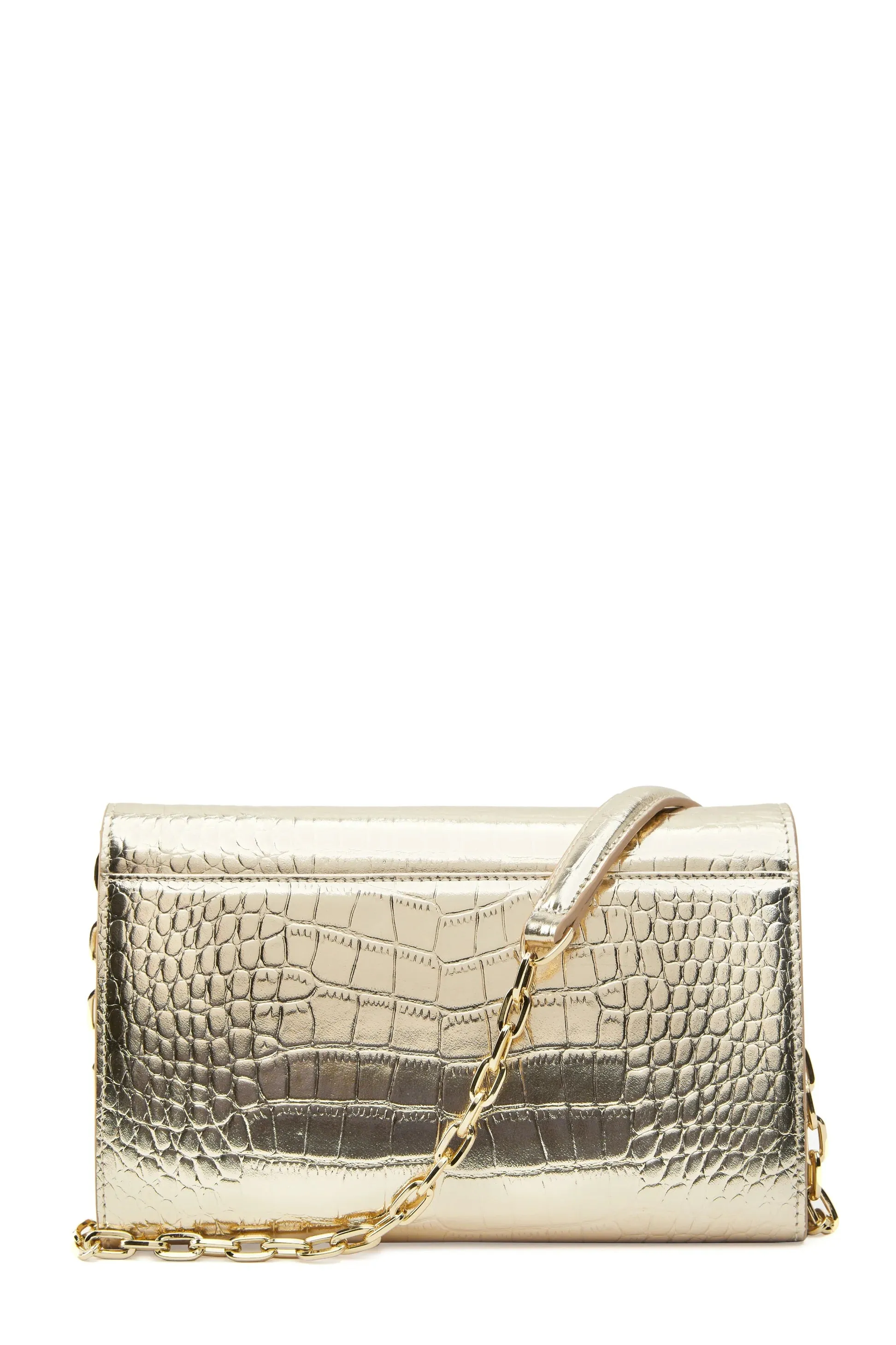 Holland Cooper Highbury Clutch Bag in Gold Croc