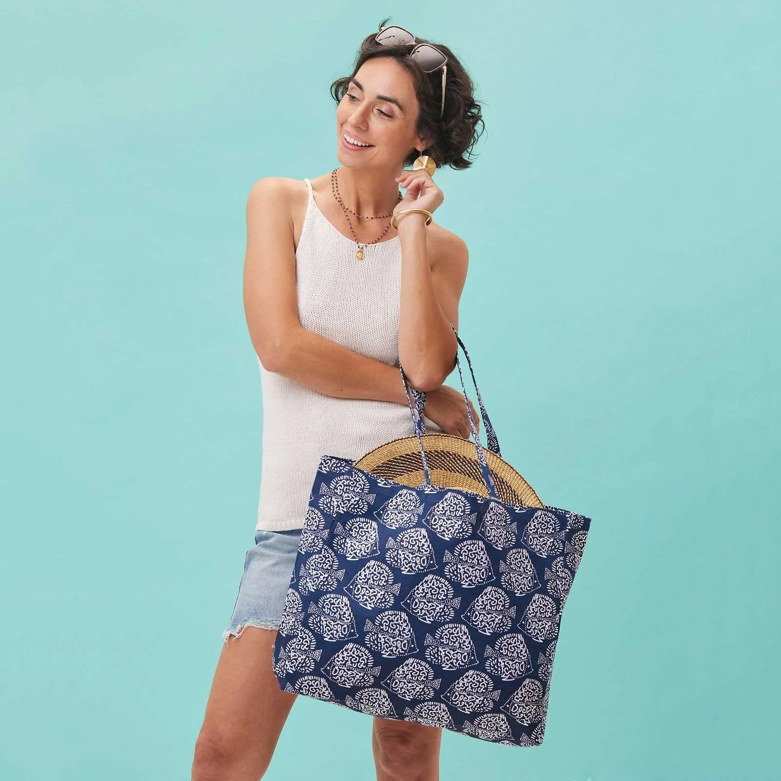 Indigo Fish Little Shopper Tote Bag