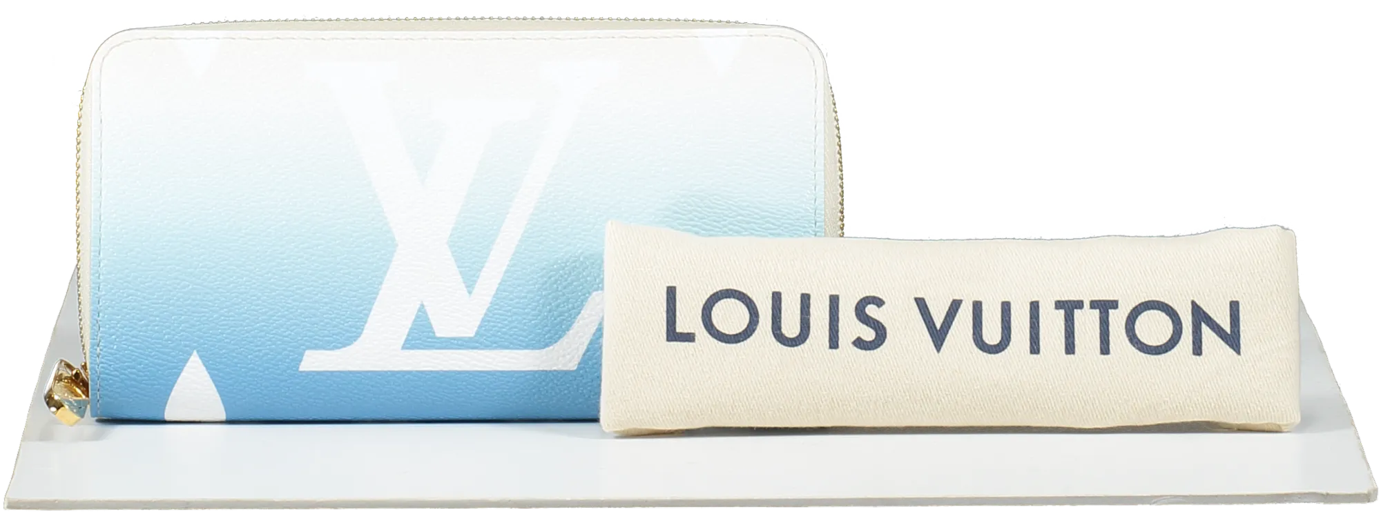 Louis Vuitton Ltd.Edition Blue Mist Brume Monogram By The Pool Zippy Wallet