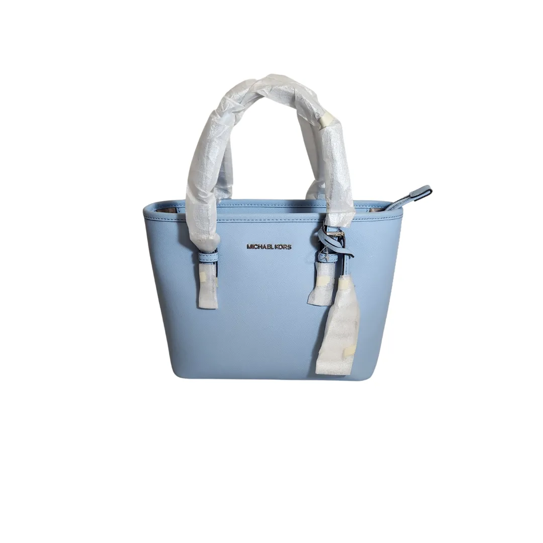 Michael Kors Sky Blue Extra Small Convertible Jet Set Travel Tote | Brand New |