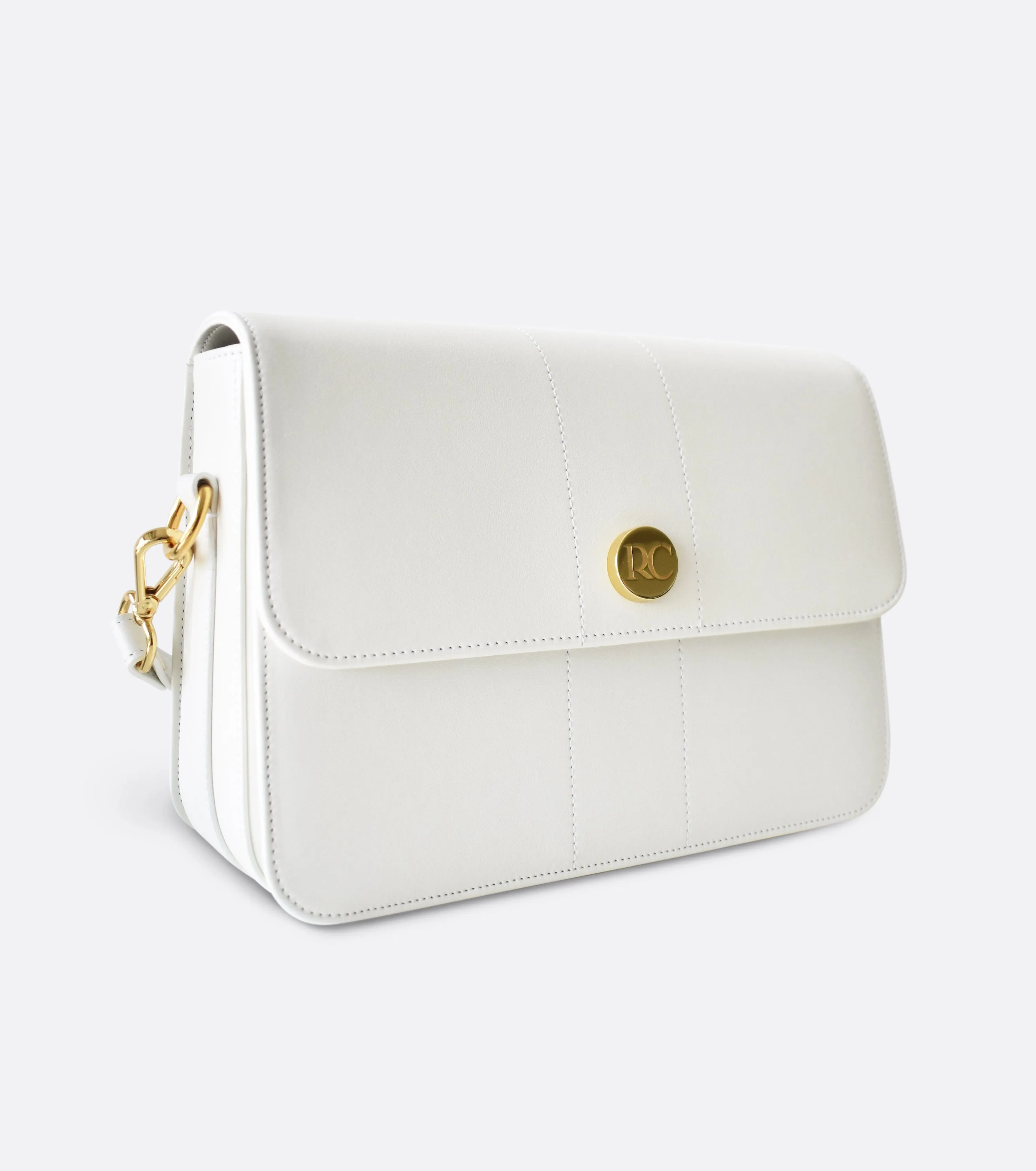 Midi Nomad Apple Leather Vegan Shoulder Bag | White