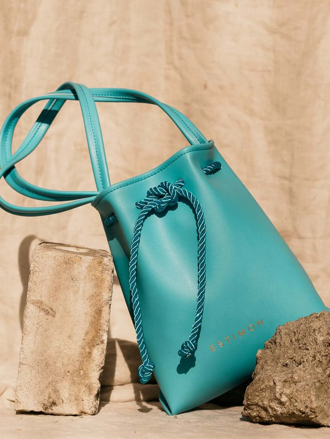 Mini Grape Leather Vegan Pouch | Turquoise