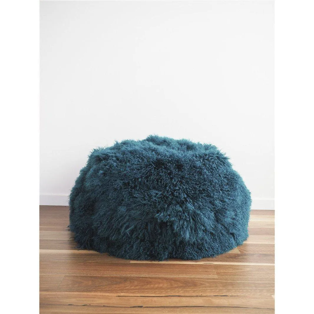 Mongolian Lambskin Bean bag - Peacock