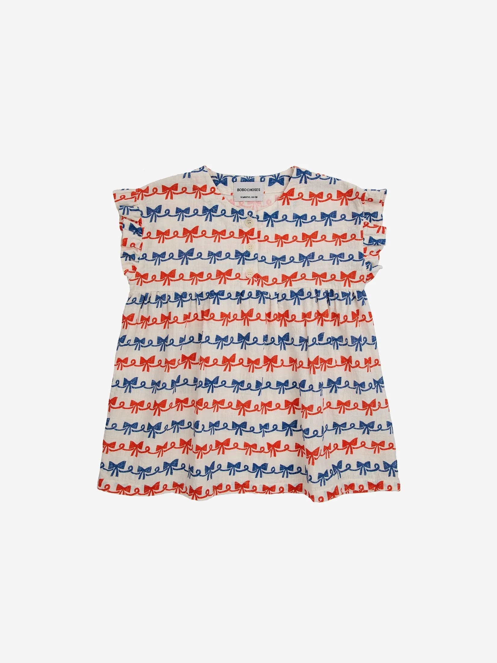 NEW Bobo Choses BABY | Baby Ribbon Bow all over woven dress